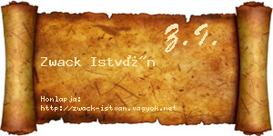 Zwack István névjegykártya